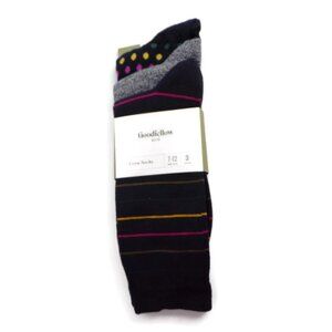 Goodfellow & co Mens Crew Socks 3 Pack Shoe size 7-12 Polka Dots Black MA2031